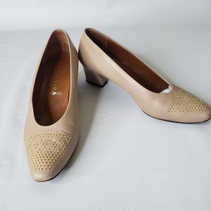 Vintage Italian Ferrara Block Heel Pumps Size 7.5